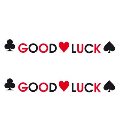 Casino thema slinger - 2x - Good Luck - 180 cm - papier - brandvertragend - wenslijn