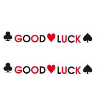 Casino thema slinger - 2x - Good Luck - 180 cm - papier - brandvertragend - wenslijn
