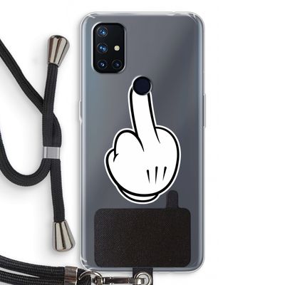 Middle finger black: OnePlus Nord N10 5G Transparant Hoesje met koord