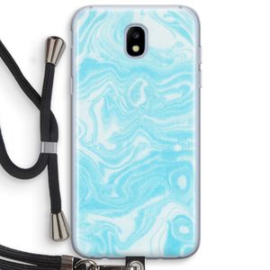 Waterverf blauw: Samsung Galaxy J5 (2017) Transparant Hoesje met koord