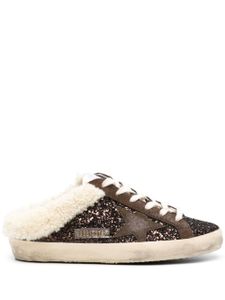 Golden Goose Super-Star glitter mules - Marron