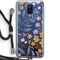Flowers with blue leaves: Samsung Galaxy A6 (2018) Transparant Hoesje met koord