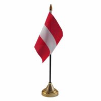 Oostenrijk tafelvlaggetje 10 x 15 cm met standaard - thumbnail