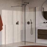 BRAUER Oblivion Inloopdouche - 90x200cm - 40cm zijwand - glascoating - helder glas - geborsteld gunmetal PVD GS-OBI2H9040200GM