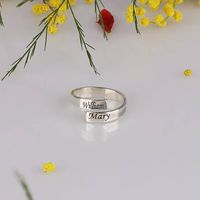 Gepersonaliseerde Verstelbare Ring in Zilverkleurig met Twee Namen - Sieraden - Spiritueelboek.nl - thumbnail