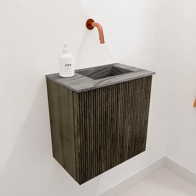 Toiletmeubel Mondiaz Joya Dlux | 40 cm | Meubelkleur Shadow | Faye wastafel Sombra Wasbak Rechts | Zonder kraangat(en)