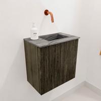 Toiletmeubel Mondiaz Joya Dlux | 40 cm | Meubelkleur Shadow | Faye wastafel Sombra Wasbak Rechts | Zonder kraangat(en)