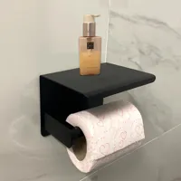 SmartHold Luxe - Aluminium Toiletrolhouder met Telefoonplankje