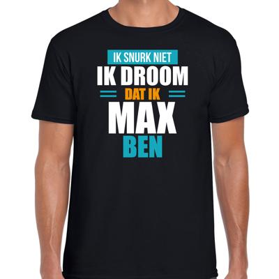 Droom dat ik Max ben - fun tekst pyjama shirt -zwart - heren - Grappig slaapshirt