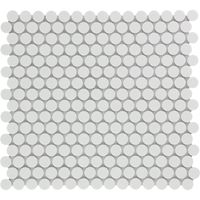 Tegelsample: The Mosaic Factory Venice ronde mozaïek tegels 32x29 wit mat