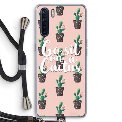 Cactus quote: Oppo A91 Transparant Hoesje met koord