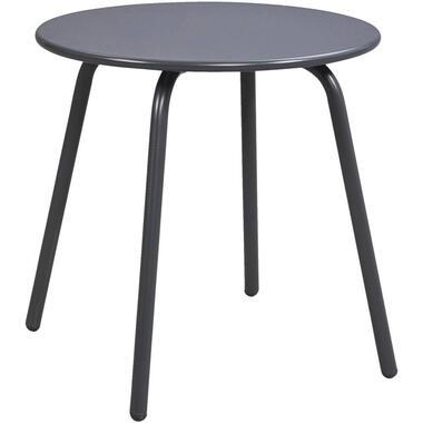 Bijzettafel Montreal - antraciet/metaal - 45xØ45 cm - Leen Bakker