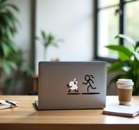 Appel rennen laptop sticker