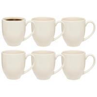 5Five Koffiemokken Venice - 12x stuks - Keramiek - wit - 480 ml - 9 x 11 cm