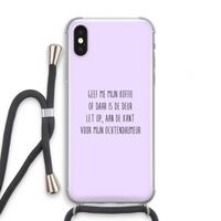Ochtendhumeur: iPhone XS Transparant Hoesje met koord
