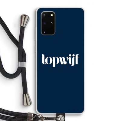 Topwijf Navy: Samsung Galaxy S20 Plus Transparant Hoesje met koord