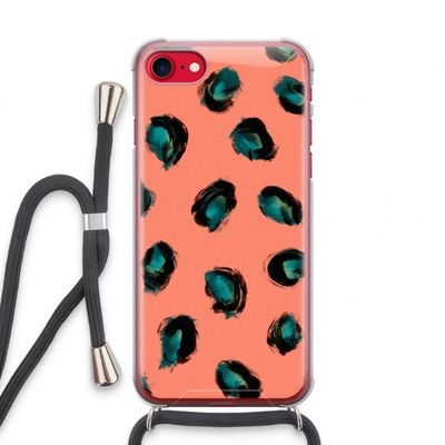 Pink Cheetah: iPhone SE 2020 Transparant Hoesje met koord
