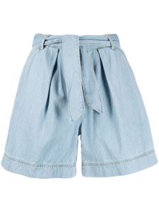 PINKO short en jean à taille ceinturée - Bleu