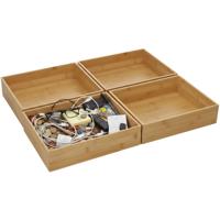 Gerimport Lade organizer - 4x - bamboe hout - 32 x 24 x 7 cm - bakje - kast organizer