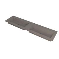 INK Kraft Wastafel Dubbele Bak Zonder Kraangaten - 1800x450x10 mm - Quartz Beton