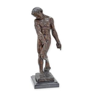 BRONZEN BEELD VAN ADAM hoogte 37 cm