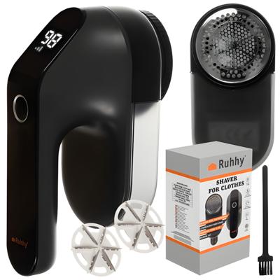 Ruhhy Pluisverwijderaar - zwart - draadloos - 17 cm - ontpiller - kleding pluisverwijderaar