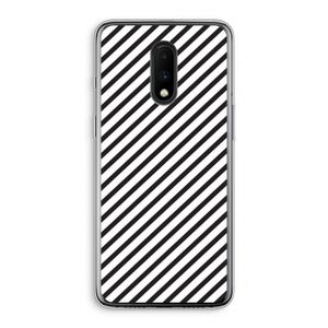 Strepen zwart-wit: OnePlus 7 Transparant Hoesje