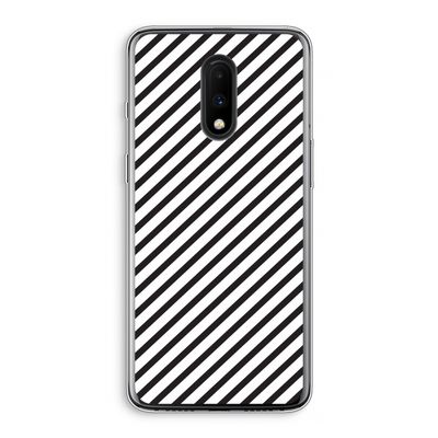 Strepen zwart-wit: OnePlus 7 Transparant Hoesje