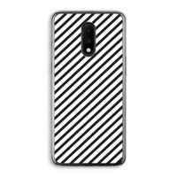 Strepen zwart-wit: OnePlus 7 Transparant Hoesje
