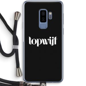 Topwijf Zwart: Samsung Galaxy S9 Plus Transparant Hoesje met koord