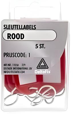 Sleutellabels rood 5st - Deltafix
