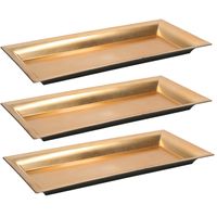 3x stuks kaarsenborden/plateaus goud 36 cm rechthoekig