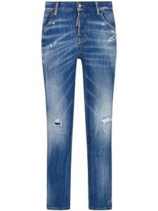 DSQUARED2 jean droit à finitions effilochées - Bleu