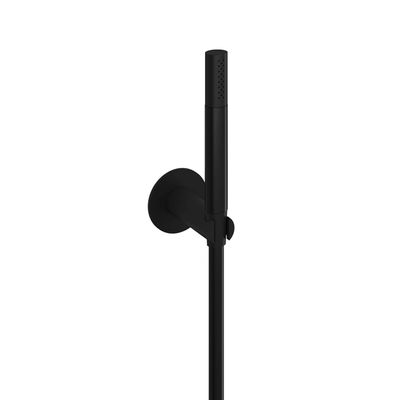 Hotbath Cobber M443 staafhanddouche met wandsteun en doucheslang 150cm zwart mat M443BL