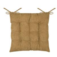 Stof Textile stoelkussen Dandy - camel - 38 x 38 x 5 cm - touwtjes sluiting - ribcord Stof Textile stoelkussen Dandy - camel - 38 x 38 x 5 cm - touwtjes sluiting - ribcord