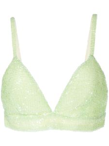 Rosetta Getty brassière à sequins brodés - Vert