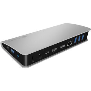 ICY BOX IB-DK2408-C Bedraad USB 3.2 Gen 1 (3.1 Gen 1) Type-C Zwart, Zilver