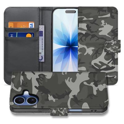 Apple iPhone 17 Portemonnee Hoesje Army Light Camouflage TPU Apple iPhone 17 Portemonnee Hoesje Army Light Camouflage TPU