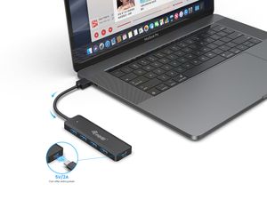 Equip 4-Port-USB-3.2 Gen 1-Hub und Adapter für USB-C USB-C (USB 3.2 Gen 2) multiport hub 5 poorten Zwart