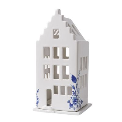 HEINEN - Delfts Blauw - Waxinelichthouder huis trapgevel