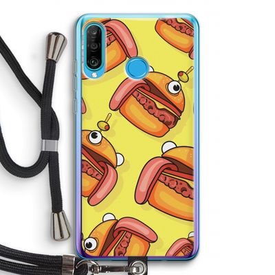 Hamburger: Huawei P30 Lite Transparant Hoesje met koord