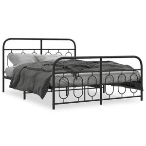 Bedframe met hoofd- en voeteneinde metaal zwart 140x190 cm