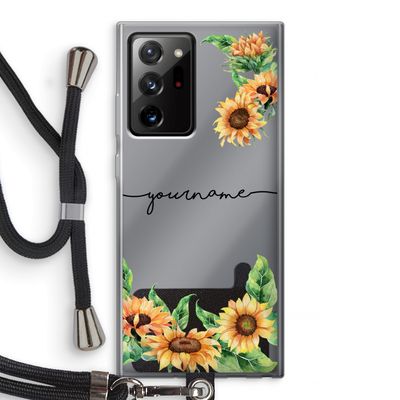 Zonnebloemen: Samsung Galaxy Note 20 Ultra / Note 20 Ultra 5G Transparant Hoesje met koord