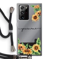 Zonnebloemen: Samsung Galaxy Note 20 Ultra / Note 20 Ultra 5G Transparant Hoesje met koord