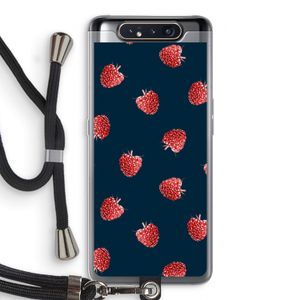 Framboosjes: Samsung Galaxy A80 Transparant Hoesje met koord