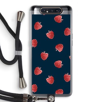 Framboosjes: Samsung Galaxy A80 Transparant Hoesje met koord