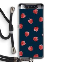 Framboosjes: Samsung Galaxy A80 Transparant Hoesje met koord