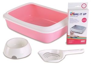 Savic Savic kitten kattenbak iriz startset roze / wit