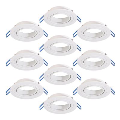 Set van 10 Balos GU10 Inbouwspot armaturen IP20 Kantelbaar wit