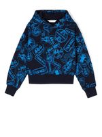 Palm Angels Kids hoodie en coton à imprimé graphique - Bleu